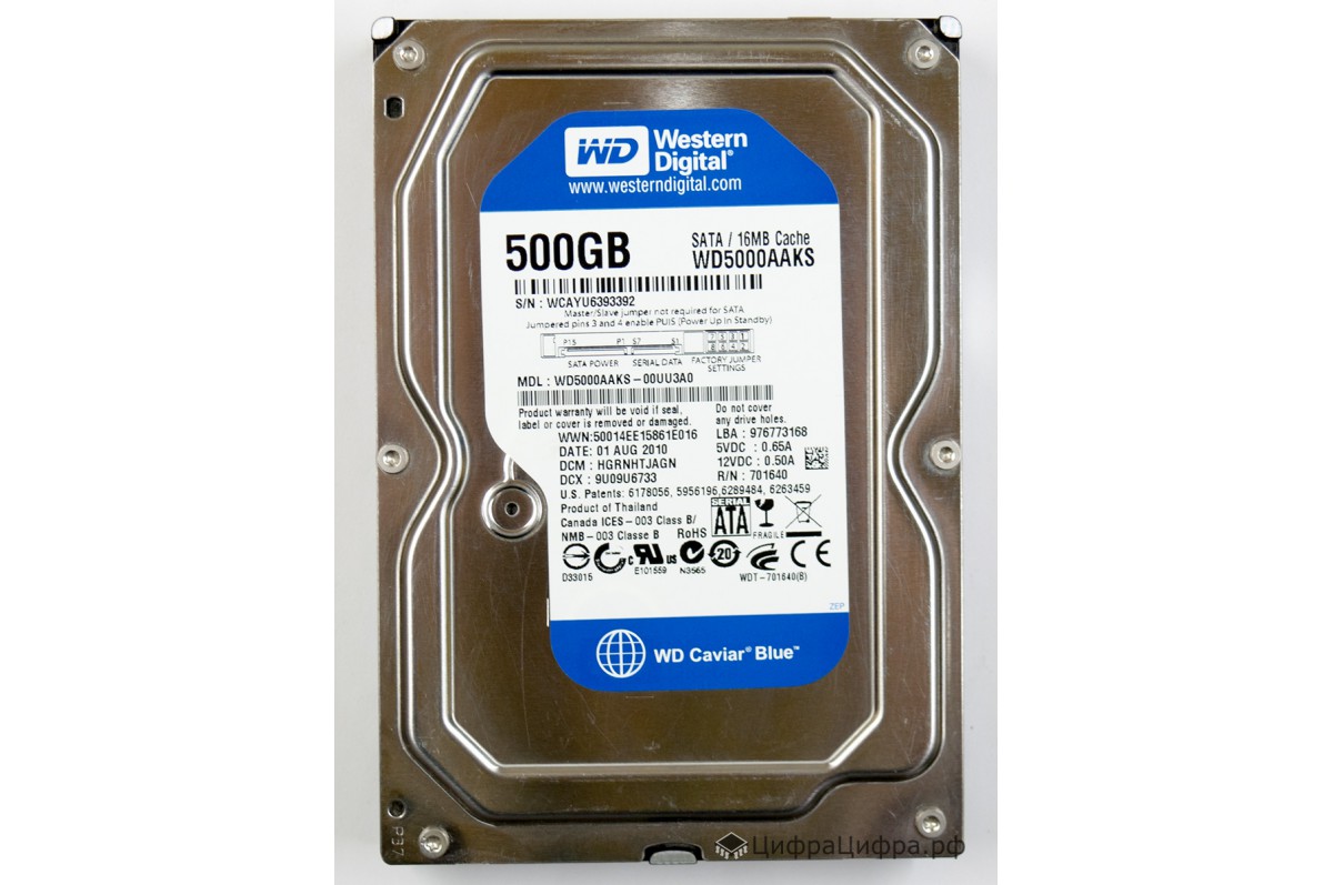 Диск 500gb western