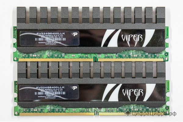 Комплект 4 GB (2 x 2 GB) DDR2-800 PC2-6400 Patriot Viper (4-4-4-12) (PV224G6400LLK)